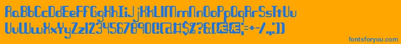 Quandary-Schriftart – Blaue Schriften auf orangefarbenem Hintergrund