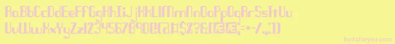 Quandary-Schriftart – Rosa Schriften auf gelbem Hintergrund