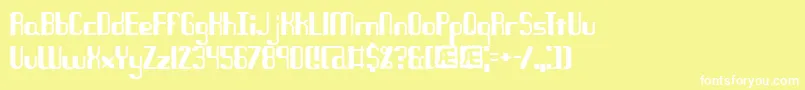 Quandary Font – White Fonts on Yellow Background