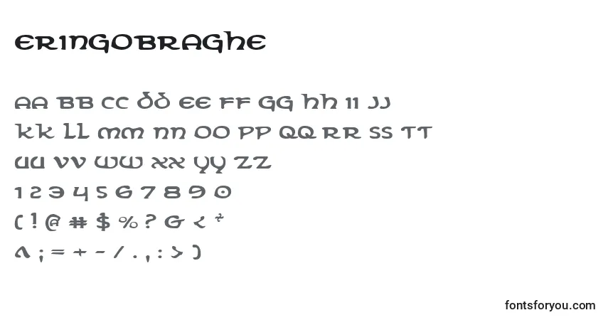 Czcionka Eringobraghe – alfabet, cyfry, specjalne znaki