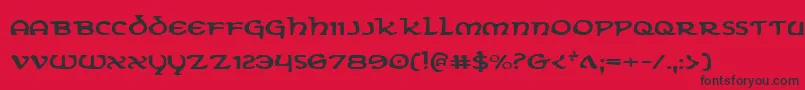 Eringobraghe-Schriftart – Schwarze Schriften auf rotem Hintergrund