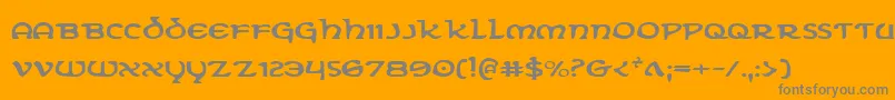 Eringobraghe-Schriftart – Graue Schriften auf orangefarbenem Hintergrund