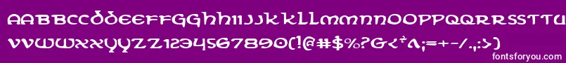 Eringobraghe-fontti – valkoiset fontit violetilla taustalla