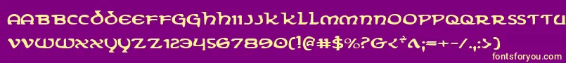 Eringobraghe Font – Yellow Fonts on Purple Background