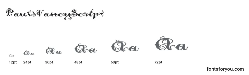 PaulsFancyScript Font Sizes