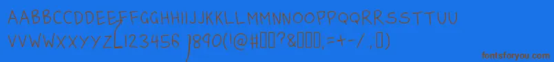 ForSara-Schriftart – Braune Schriften auf blauem Hintergrund