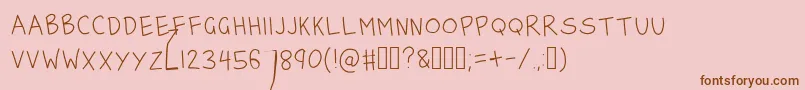 Więcej informacji o czcionce ForSara Czcionka ForSara – brązowe czcionki na różowym tle