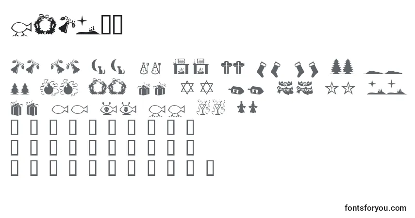 Schriftart Xmas97 – Alphabet, Zahlen, spezielle Symbole