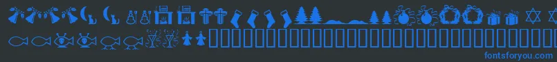 Xmas97 Font – Blue Fonts on Black Background