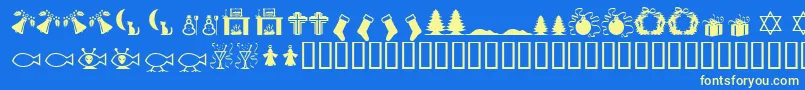 Xmas97 Font – Yellow Fonts on Blue Background