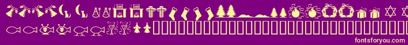 Xmas97 Font – Yellow Fonts on Purple Background