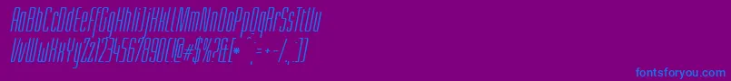 Police LinotypeLichtwerkItalic – polices bleues sur fond violet