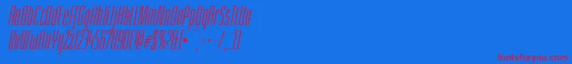 LinotypeLichtwerkItalic Font – Red Fonts on Blue Background