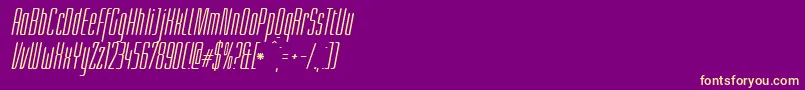 Fonte LinotypeLichtwerkItalic – fontes amarelas em um fundo roxo