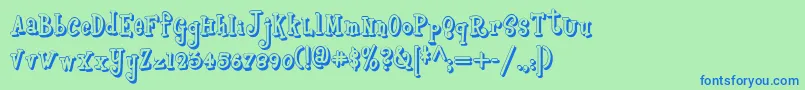 Boyzrgrossshadownf Font – Blue Fonts on Green Background