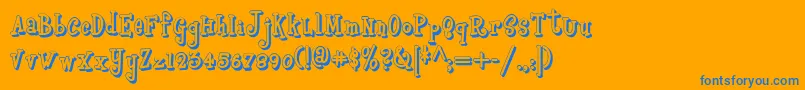Boyzrgrossshadownf Font – Blue Fonts on Orange Background