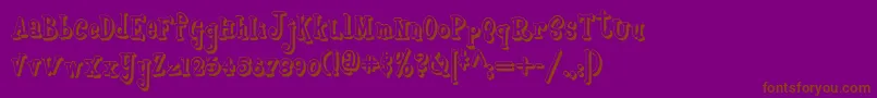 フォントBoyzrgrossshadownf – 紫色の背景に茶色のフォント