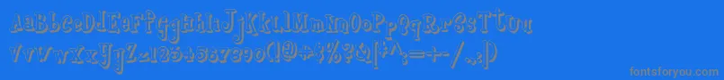 Boyzrgrossshadownf Font – Gray Fonts on Blue Background