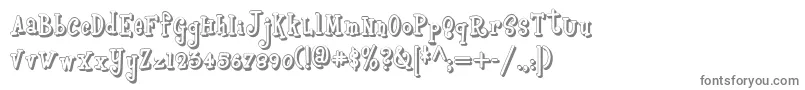 フォントBoyzrgrossshadownf – 白い背景に灰色の文字