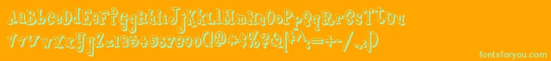 Boyzrgrossshadownf Font – Green Fonts on Orange Background