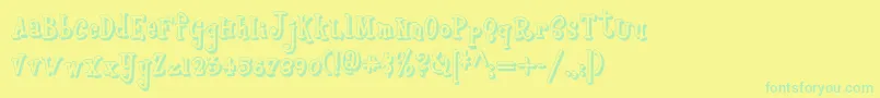 Boyzrgrossshadownf Font – Green Fonts on Yellow Background