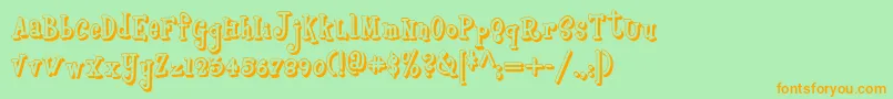 Boyzrgrossshadownf Font – Orange Fonts on Green Background