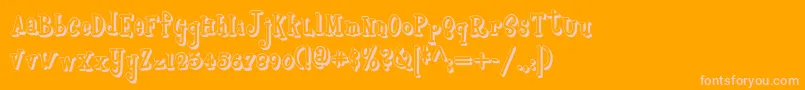 フォントBoyzrgrossshadownf – オレンジの背景にピンクのフォント