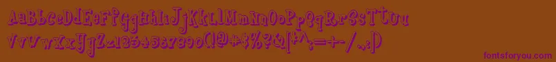 Boyzrgrossshadownf Font – Purple Fonts on Brown Background