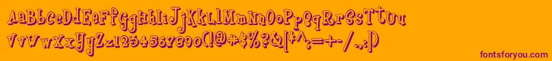 Boyzrgrossshadownf Font – Purple Fonts on Orange Background