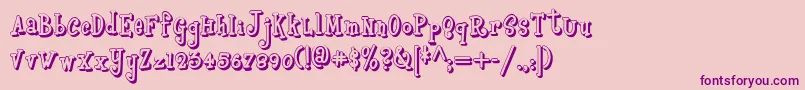 Boyzrgrossshadownf Font – Purple Fonts on Pink Background
