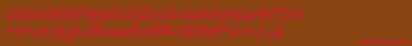 Boyzrgrossshadownf Font – Red Fonts on Brown Background