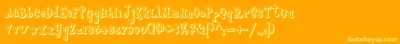 Boyzrgrossshadownf-Schriftart – Gelbe Schriften auf orangefarbenem Hintergrund