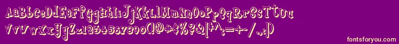 Boyzrgrossshadownf Font – Yellow Fonts on Purple Background