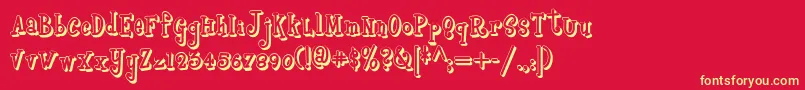 Boyzrgrossshadownf Font – Yellow Fonts on Red Background