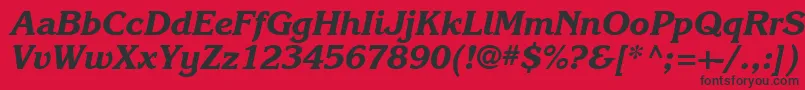 Karlajohnson7Extraboldcursivesh Font – Black Fonts on Red Background