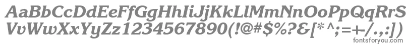 フォントKarlajohnson7Extraboldcursivesh – 白い背景に灰色の文字