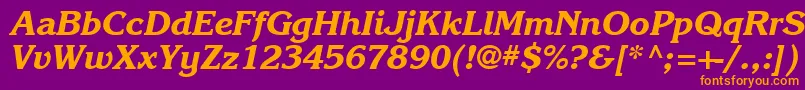 Karlajohnson7Extraboldcursivesh Font – Orange Fonts on Purple Background