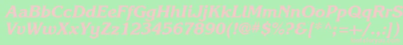 Karlajohnson7Extraboldcursivesh-Schriftart – Rosa Schriften auf grünem Hintergrund