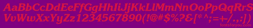 Karlajohnson7Extraboldcursivesh Font – Red Fonts on Purple Background