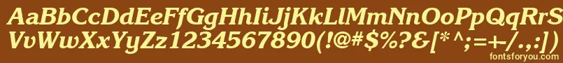 Karlajohnson7Extraboldcursivesh Font – Yellow Fonts on Brown Background