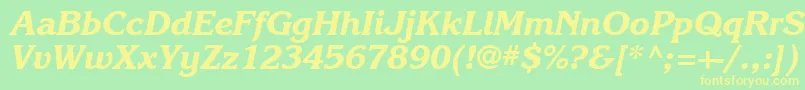 Karlajohnson7Extraboldcursivesh Font – Yellow Fonts on Green Background