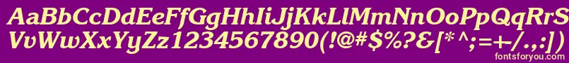 Karlajohnson7Extraboldcursivesh Font – Yellow Fonts on Purple Background