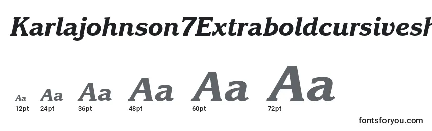 Karlajohnson7Extraboldcursivesh Font Sizes
