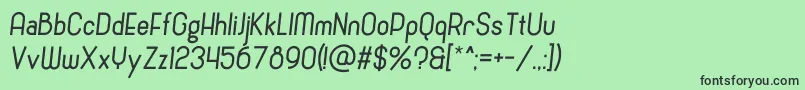 CronusItalic Font – Black Fonts on Green Background