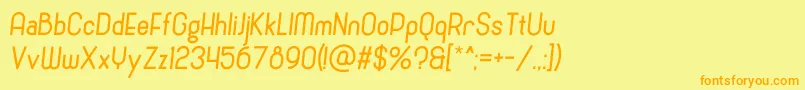 CronusItalic Font – Orange Fonts on Yellow Background