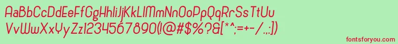 CronusItalic Font – Red Fonts on Green Background