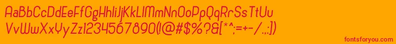 CronusItalic Font – Red Fonts on Orange Background