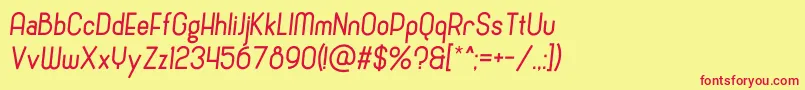 CronusItalic Font – Red Fonts on Yellow Background