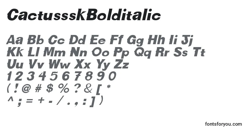 Schriftart CactussskBolditalic – Alphabet, Zahlen, spezielle Symbole