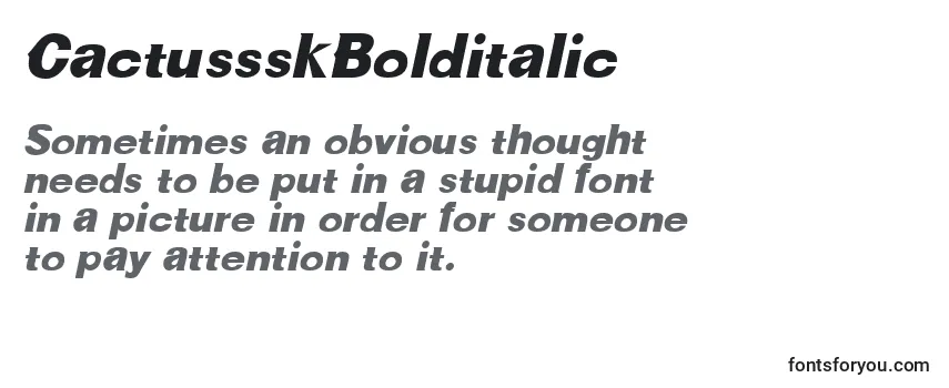 Review of the CactussskBolditalic Font